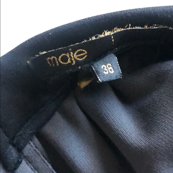 Maje Black Skater Skirt w/ Gold Zipper - Picture 5 of 5